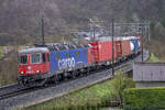 Re 620 021-6  Taverne-Torricella  ist in Villnachern AG unterwegs Richtung Lupfig AG, aufgenommen am 01.04.2022.