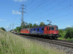 Rheinfelden-Augarten - 10. Juni 2022 : Re 620 067  Bodio  + 018  Dübendorf  mit einem Gemichten.