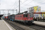 Re 620 018-2 durchfährt am 29.08.2023 den Bahnhof Pratteln.