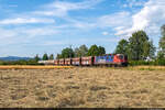 09.07.2024: SBB Cargo Re 620 013 in Belp mit einem Güterzug von Bern Weyermannshaus nach Thun GB