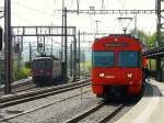 RBS / SBB - Triebwagen Be 4/12 47 und SBB Re 6/6 11630 in Oberzollikofen am 01.05.2009