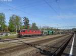 Re 6/6 11676 ''Zurzach'' am 29.4.2010 in Blach, nachdem sie mit einem leeren Kieszug aus der Ostschweiz durch das untere Tsstal hier ankam.