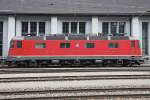 Re 6/6 11666 Stein am Rhein hat Sonntagspause und steht im Bahnhof Erstfeld vor dem Depot.