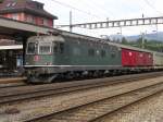 Re 6/6 11646  Bussigny  am 10.08.2010 bei einem Zwischenhalt in Arth-Goldau, auf dem Weg in den RBL