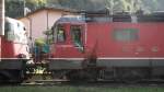 Die Re 6/6 11622  Suhr  mit ihrem grossen Schaden beim Fhrerstand am 14.10.10 abgestellt im IW Bellinzona.