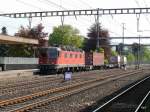 SBB - Re 6/6  11618 mit Güterzug bei der durchfahrt im Bahnhof Rupperswil am 25.04.2014