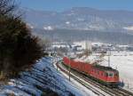 SBB: Kehrichtzug Olten-Solothurn mit Re 6/6 11630  Herzogenbuchsee  bei Niederbipp am 11.