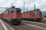 SBB: Defekte Re 6/6 11628  Konolfingen  mit Reparatur Etikette versehen.