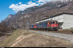 Re 6/6 11611  Rüti ZH  und 11647  Bex  als Lokzug Airolo - Bellinzona San Paolo am 14.