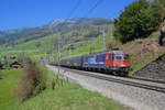 Re 620 088 mit einem Stahlzug am 07.04.2017 bei Goldau.