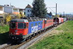 Refit Re 620 029-9 (Re 6/6 11629)  INTERLAKEN  und Re 620 016-6 (Re 6/6 11616)  ILLNAU-EFFRETIKON  als DOPPELPACKET nach Gerlafingen.