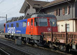 REFIT 3 Re 620 027-3 „LUTERBACH-ATTISHOLZ“ 
Wie aus dem TRUCKLI präsentierte sich am 10. März 2021 die nigelnagelneue Solothurnerin mit ihrem Güterzug in Oberbuchsiten.
Foto:  Walter Ruetsch
