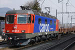 REFIT 3 Re 620 027-3 „LUTERBACH-ATTISHOLZ“ 
Wie aus dem TRUCKLI präsentierte sich am 10. März 2021 die nigelnagelneue Solothurnerin mit ihrem Güterzug in Oberbuchsiten.
Foto:  Walter Ruetsch
