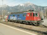 Cargolok Re 6/6 620 055-4 auf dem Lokgleis in Landquart.25.02.08