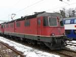 SBB - Re 6/6  116002 abgestellt in Blach am 20.02.2009