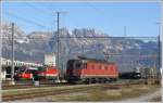 Re 6/6 11627 im Bahnhof Buchs SG.