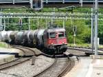 SBB - Re 6/6  11627 vor Gterzug in Cossonay am 17.06.2013