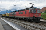 SBB: Defekte Re 6/6 11628  Konolfingen  mit Reparatur Etikette versehen.