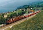 BLS: Sonderzug bei Spiez im Juni 1988 mit der Ae 8/8 274 (271-275, 1959-1966).