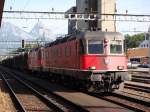 Re 6/6 11649 und Re 4/4 11259 mit Gterzug bei Arth-Goldau am 1.10.2007