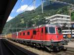 Re 10/10 bei der Durchfahrt in Bellinzona am 6.Juli 08