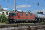 Re 420 287-5 durchfährt am 23.07.2024 den Bahnhof Pratteln.