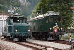 Die Ae 3-5 der SBB besucht am 29.06.2024 die historische RVT, vor dem Depot in Fleurier.