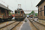 GBS/BLS: Grosser Bahnhof Schwarzenburg anfangs der 80er-Jahre.