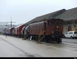 SBB - Historischer Güterzug an der Spitze die Ae 3/6  10264 ausgestellt im Areal der SBB Werksätte in Yverdon anlässlich der Feier 175 Jahre Bahnen am 02.10.2022