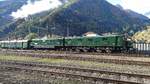 Die Gotthard-Lok Ae 8/14 11801 wurde anläßlich des Tages der offenen Tür zum 175-jährigen Jubiläum der Schweizer Bahnen in Erstfeld richtig gefordert.