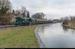 Der DVZO Speisewagen-Sonderzug mit Be 4/4 15 und 11 an der Spitze fährt am Nachmittag des 13.