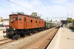 Die Be 4/7 12504 am 25 September 2021 auf Teamfahrt im Bahnhof von Murten bei ihren 2 1/2 Stunden Aufenthalt. Sie startete um acht Uhr morgens in Olten und fuhr via Biel und Neuchâtel nach Murten bevor es danach weiter nach Fribourg und Bern zurück nach Olten ging.