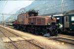 Sbb Krokodil 14 253 am 04.10.1992 in Altdorf, ein gescanntes Dia