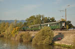 Das SBB Historic Krokodil Be 6/8 ||| unterwegs auf dem Seedam in Richtung Sargans.