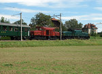 SBB/HSTB: Remisenfest des Vereins Historische Seethalbahn vom 3. September 2016.
Krokodile im Seetal. Sonderzug mit Doppeltraktion Be 6/8 III 13302 und De 6/6 15301 bei Hochdorf am 3. September 2016.
Foto: Walter Ruetsch