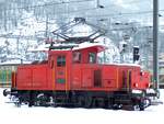 Die Ee 3/3 16460 (Baujahr 1966) im Schnee, Bahnhof Brig, 01-02-2005