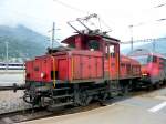 SBB - Ee 3/3 16375 bei Rangierarbeiten im Bahnhof von Brig am 01.09.2008