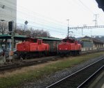 Zwilinge: Am 13.11.09 waren in Gossau die Ee 3/3 16401 (abgestellt) und die 16404 zu sehen. Whrend dem die ltere ruhen darf, steht die nur ein paar Wochen jngere im Einsatz der SBB Cargo.