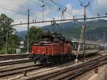 Die Ee 3/3 16408 am 30.06.2009 bei Rangierarbeiten in Biel (Foto entstand aus dem Zugfenster)