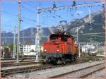 Ee 3/3 16428 durchquert die Churer Abstellanlage im Westen des Bahnhofs.