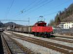 SBB - Rangierlok Ee 3/3 16440 im Bahnhof von Menznau am 02.03.2012 ..