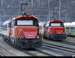 SBB - Rangierloks Ee 922 024-5 + 922 013-8 im Bhf.