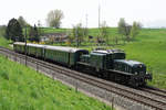 Historic-Pensioniertenfahrt Bern.
Sonderfahrt von SBB HISTORIC mit dem Krokodil Ce 6/8 II 14305 + A 2251 + B 5560 + EW I B  von Mikado zwischen Wangen an der Aare und Niederbipp unterwegs am 23. April 2019.
Foto: Walter Ruetsch