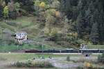 Zum Hundertjahrjubiläum 2019 fuhr SBB Historic am 19.10.2019 mit drei Krokodilen über den Gotthard. Hier bei der Rückfahrt in Wassen.