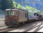 BLS - Re 4/4 192 mit Autozug in Goppenstein am 2024.05.11