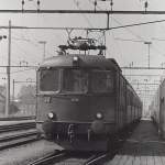 Re 4/4 I 10032 bei der Einfahrt in Frauenfeld am 29.09.1984.