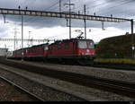 SBB - Loks  420 335-2 mit 620 und 620 und 420 vor Güterzug unterwegs in Prattelen am 21.07.2018