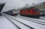 420 133-1 wartet am 5.1.2019 in Singen(Hohentwiel) auf den IC187 von Stuttgart Hauptbahnhof nach Zürich HB. 