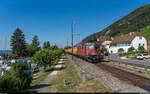 SBB Cargo Re 420 162 / Ligerz, 22. Juli 2022<br>
Postzug 50015 Daillens - Gossau SG