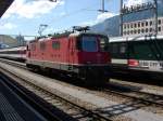 Eine Re 4/4 II beim Strzen des Rheintal-Express aus St.